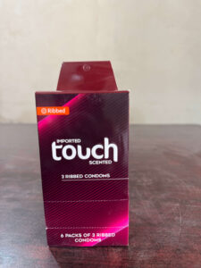 Touch Ribbed Condoms Red