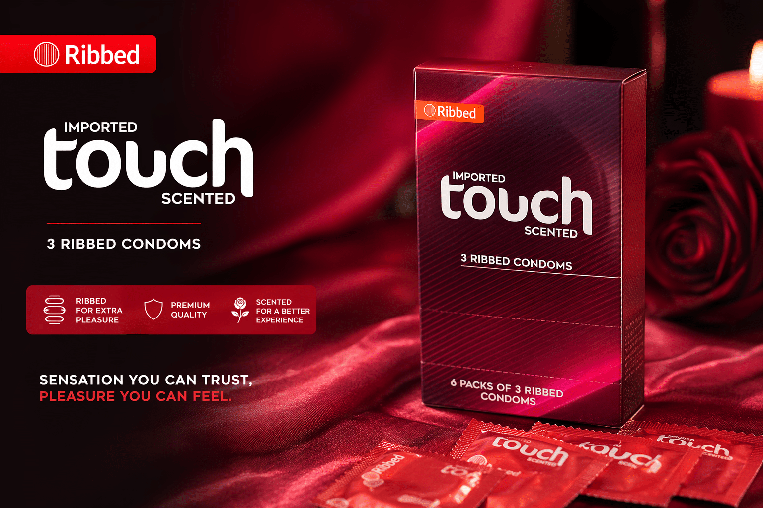 Touch Ribbed Condoms Red Review